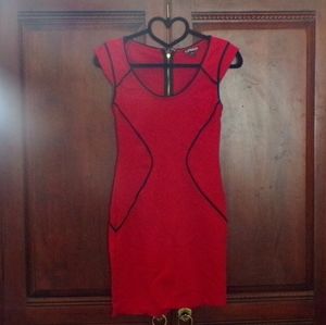 Sexy Red Express Bodycon Dress - Size 0 - Full-Length Back Zipper